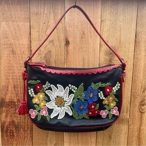 Isabella Fiore Abbie Road Katie Beaded Floral Purse Y2K